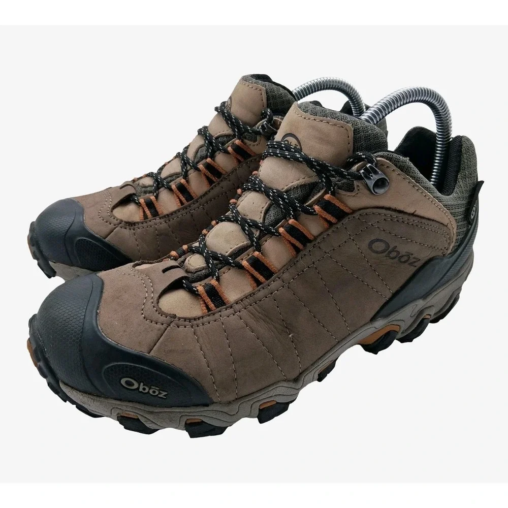 Oboz Shoes Mens Size 8 Brown Leather Waterproof Trail Hiking Sneakers Outdoor